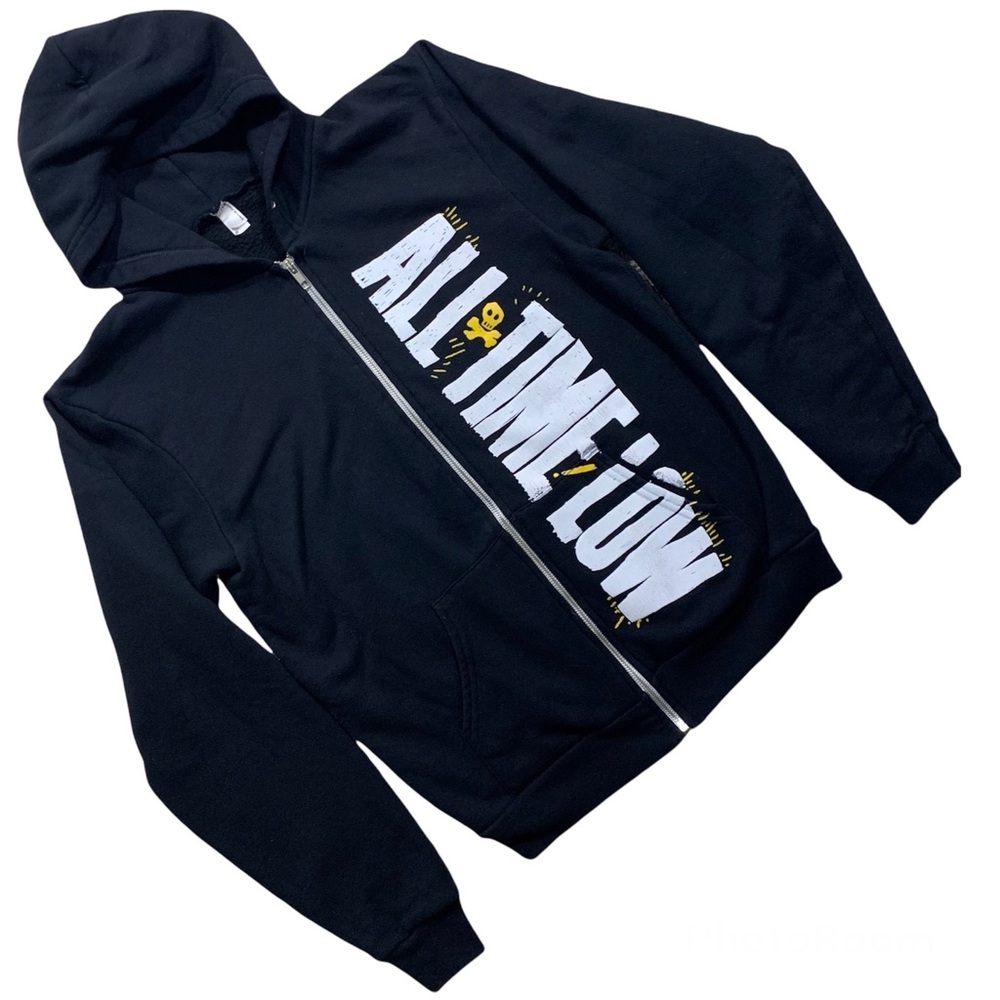 All Time Low Full Zipup Hoodie Black American Apparel Medium